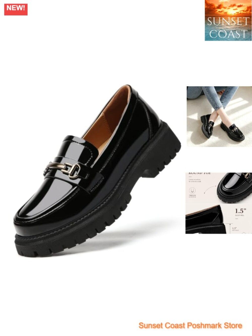 Women Leather Penny Loafers Slip On Comfort Flat Office Work Casual Shoes